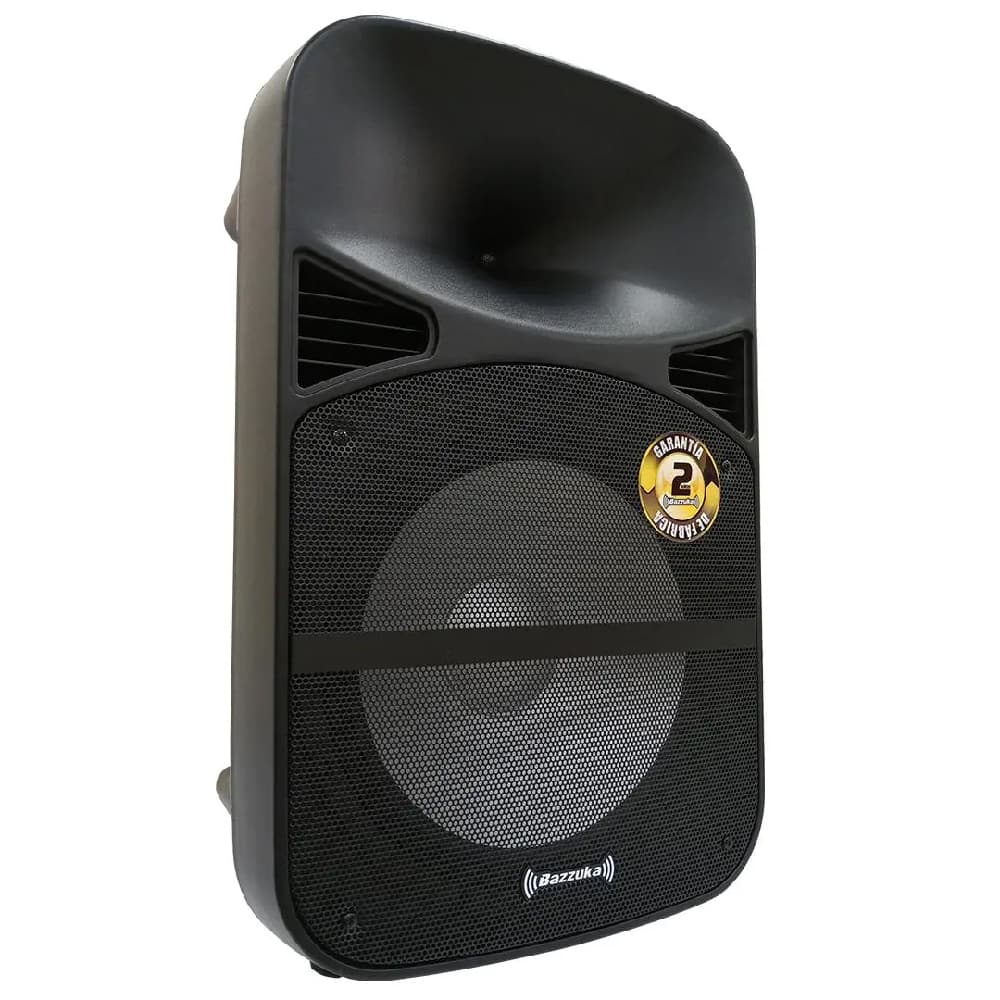 Caja amplificada bazzuka bzkl415/60000w/fm/usb/tarjeta sd/bluetooth/microfono/control/pedestal