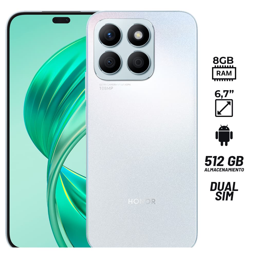 Celular honor x8b lly-lx3/snapdragon/6,7 pulg/8gb-512gb/f50mpx-p108mp+5mp+2mp/android/dual sim