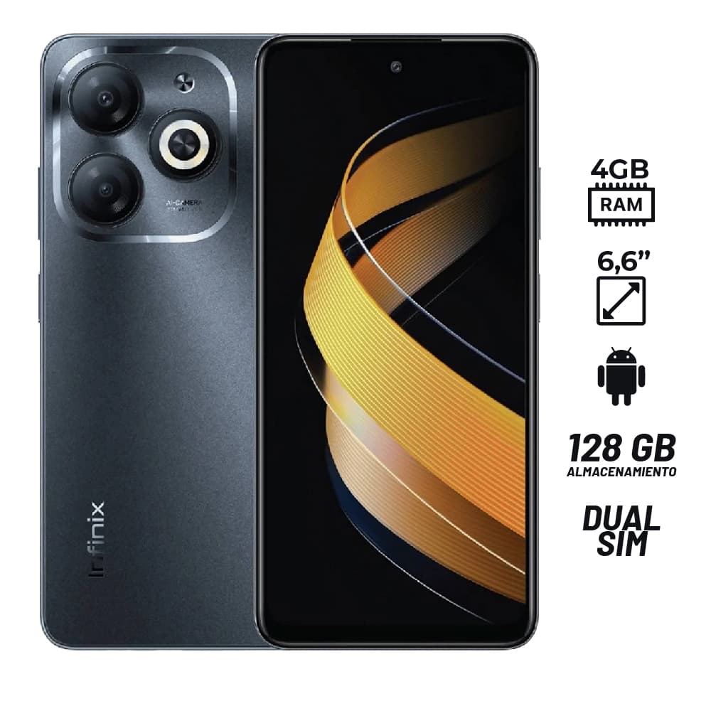 CELULAR INFINIX SMART 8 X6525/UNISOC T606/6.6 PULG/4GB-128GB/F8MPX-P13MP+0,08 MP/ANDROID/DUAL SIM