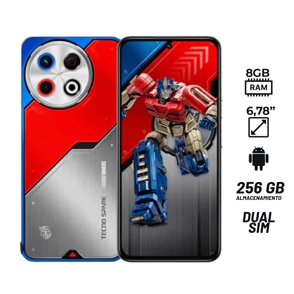 Celular TECNO SPARK 30 PRO OPTIMUS PRIME KL7 / MKT HELIO / 6.78" / 8GB + 256GB