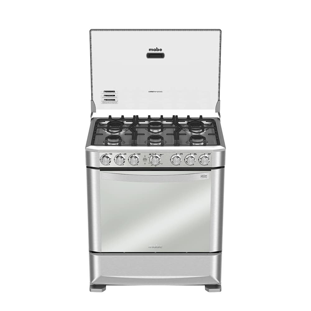 Cocina mabe em7630fx0/30"/6 quemadores/encendido electronico/3 parrillas/grill/plancha asadora