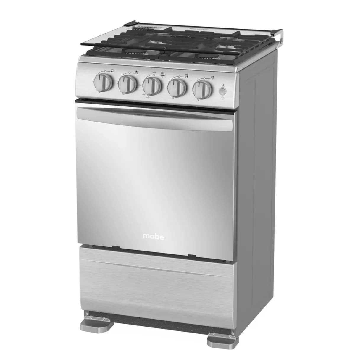 Cocina mabe em6060fx2/4 quemadores/parrillas hierro fundido/grill/tapa cristal/luz interior