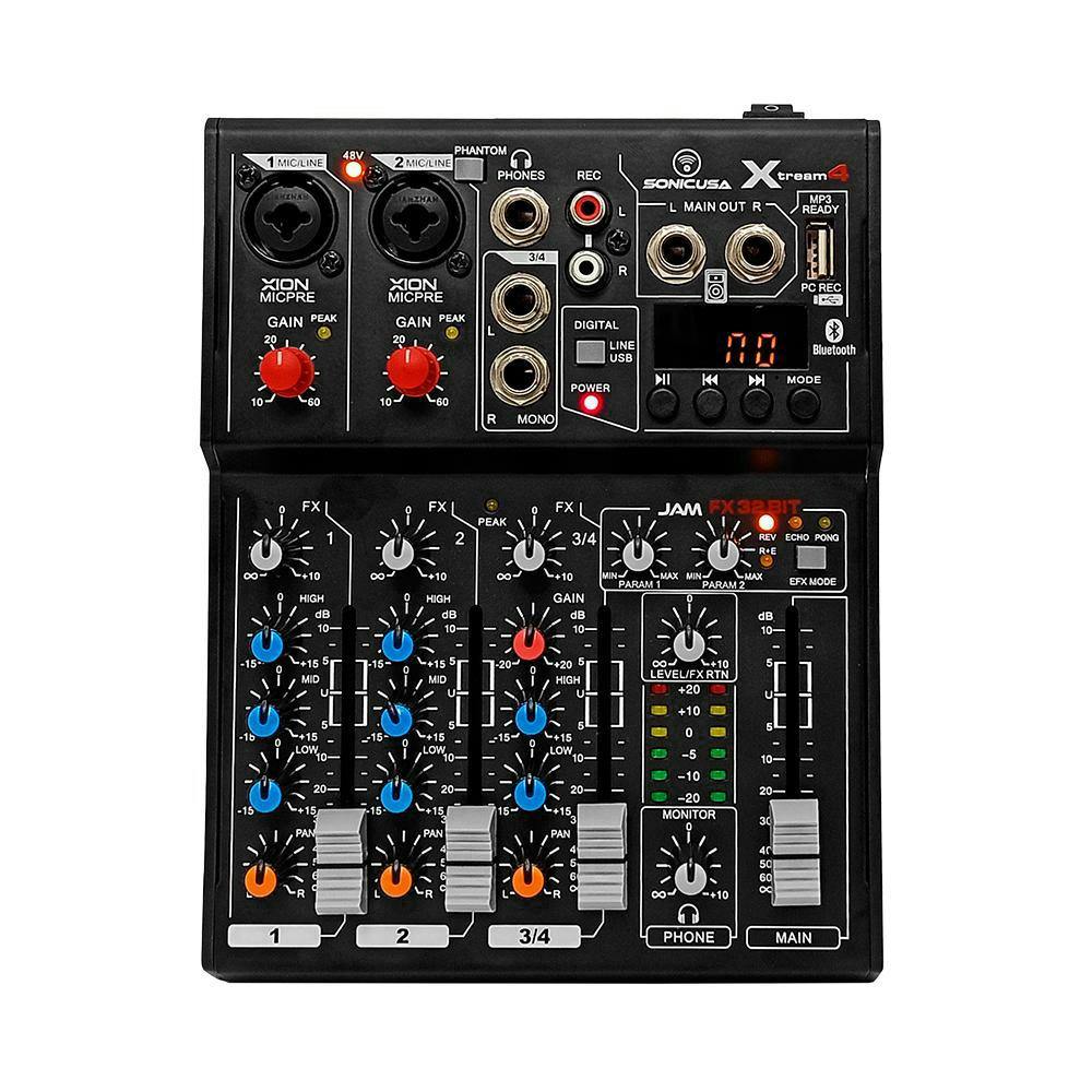 CONSOLA AUDIO SONIC XTREAM4/PROCESADOR 32BITS JAM FX/4 CANALES/FX/BLUETOOTH/USB/STREAMING & PC