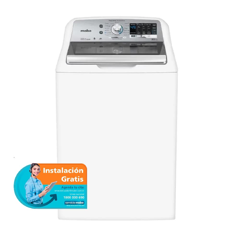 Lavadora Mabe 22 Kg - LMH72201WBAB1 / Automática / Panel Hibrido / Carga Superior