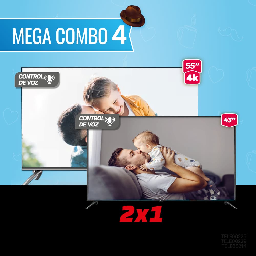 MEGA COMBO 4: TELEVISOR RIVIERA 43"+ 55"
