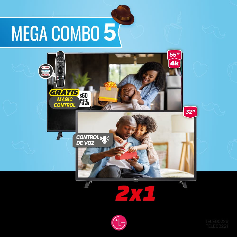 MEGA COMBO 5: TELEVISOR LG 55"+32"
