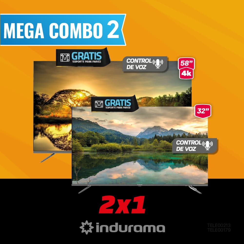 MEGA COMBO 2: TELEVISOR INDURAMA 32"+58"