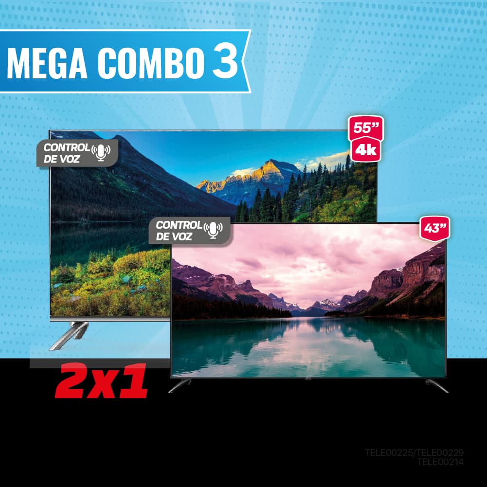 MEGA COMBO 3: TELEVISOR RIVIERA 43"+ 55"