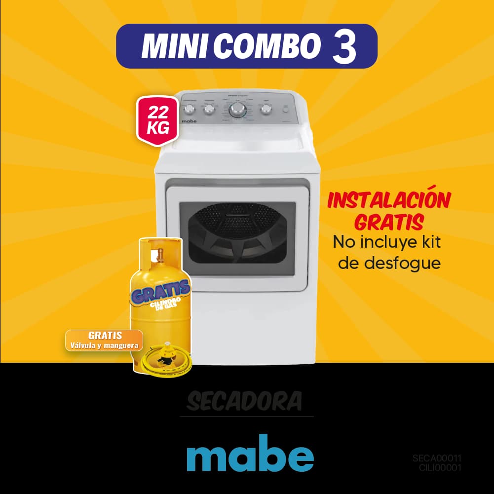 MINI COMBO 3: SECADORA MABE +CILINDRO