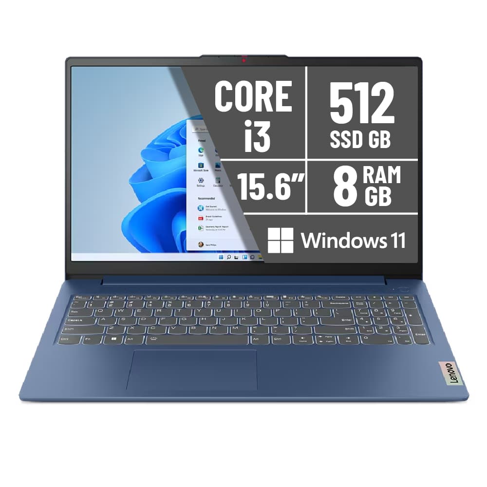 Portatil lenovo ip slim 3 15iru8/ i3-1305u/8gb/ssd 512gb/15.6 pulg/w11/azul/82x7004alm