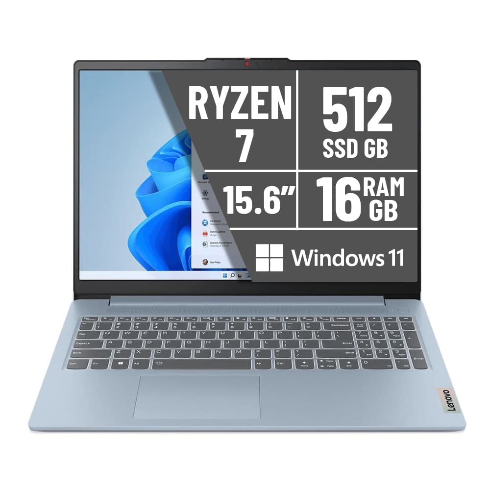 PORTATIL LENOVO IP SLIM 3 15ABR8/AMD RYZEN 7-7730U/16GB/SSD 512GB/15.6 PULG/W11/GRIS/82XM00CCLM