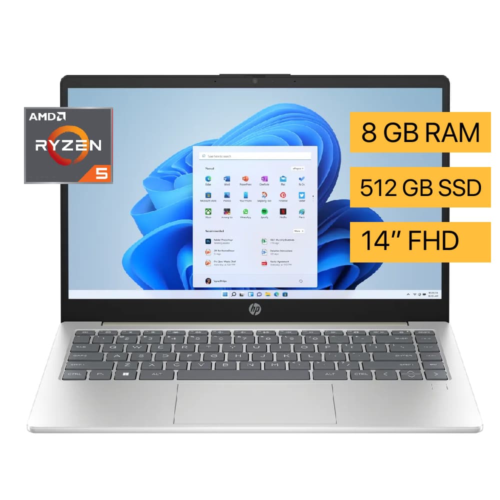 Laptop HP 14EM0014LA / Ryzen 5-7520U / 8GB / SSD 512GB