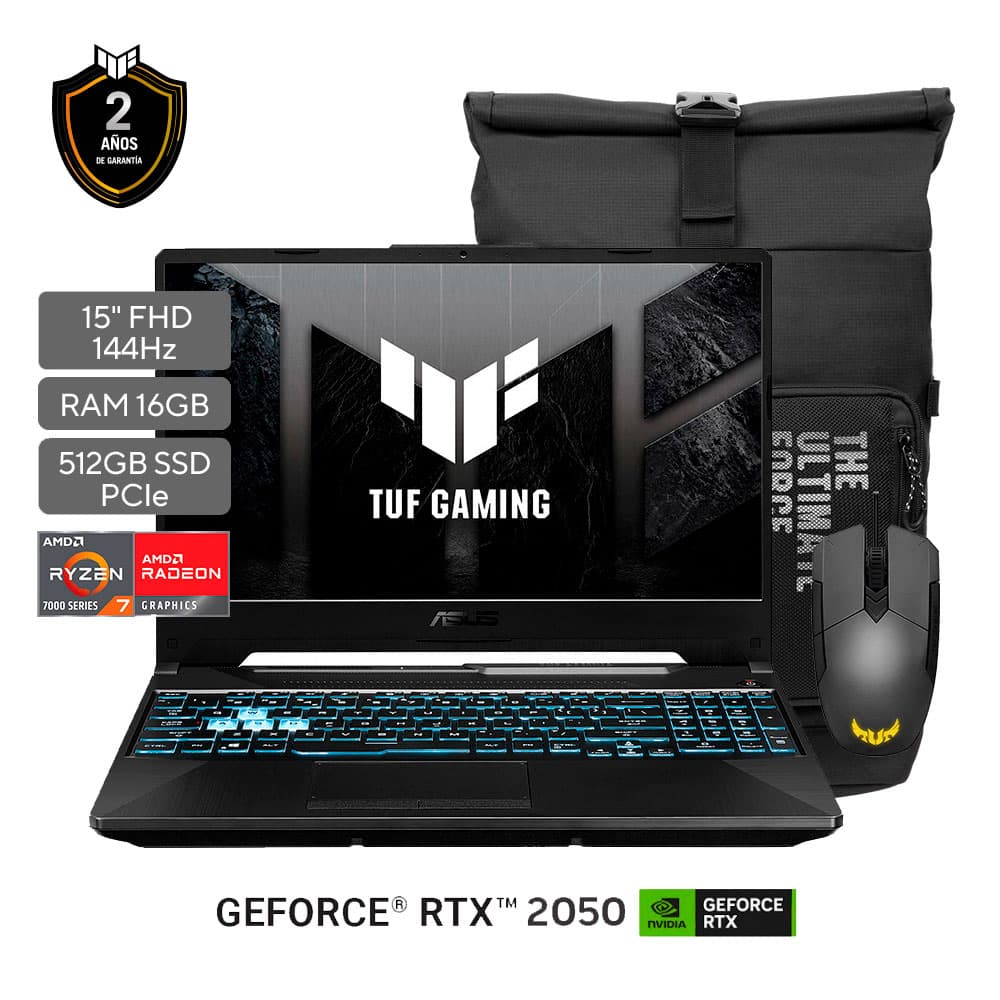 Laptop ASUS TUF GAMING A15 FA506NFR-HN084 / Ryzen 7-7435HS / 16GB / SSD 512GB / 4GB RTX2050