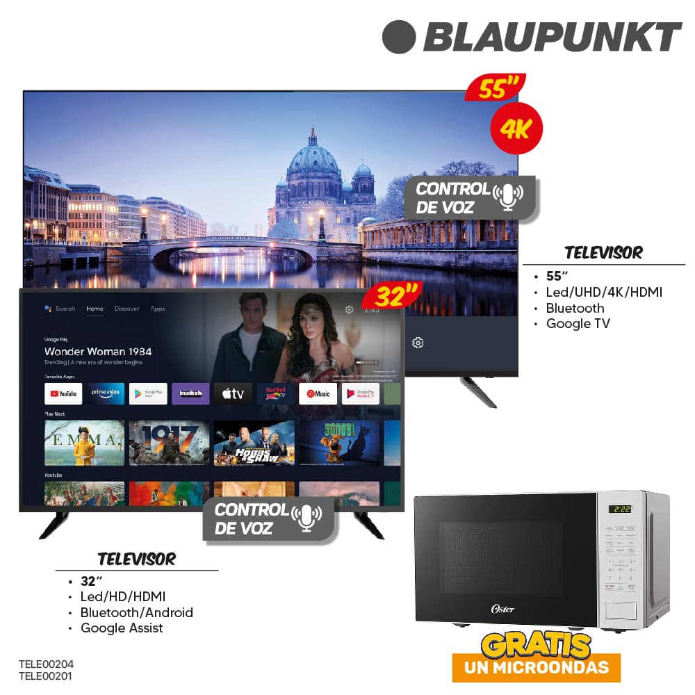 MEGA COMBO 1 : TELEVISOR BLAUPUNKT 55"+ 32"