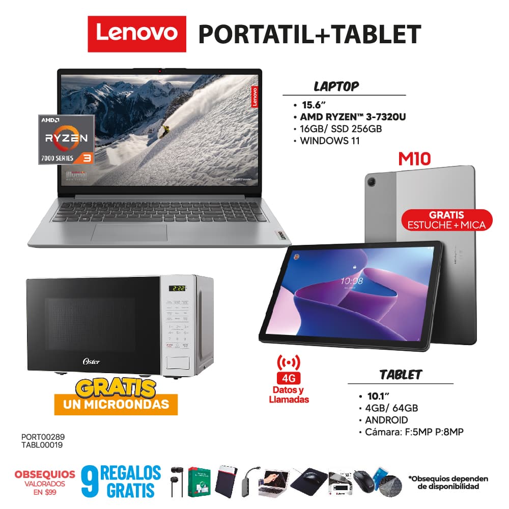 MEGA COMBO 5: PORTATIL LENOVO + TABLET