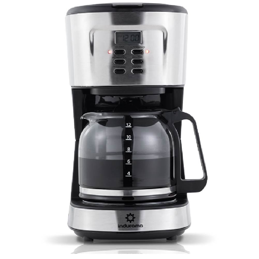 Indurama Cafetera CAF-BCI 12 Tazas Jarra Vidrio Antigoteo Apagado Automático