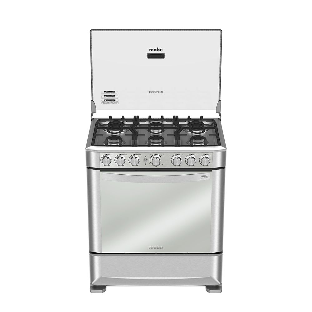 Mabe Cocina EM7630FX0 30” 6 Quemadores Grill Encendido Electrónico Inox
