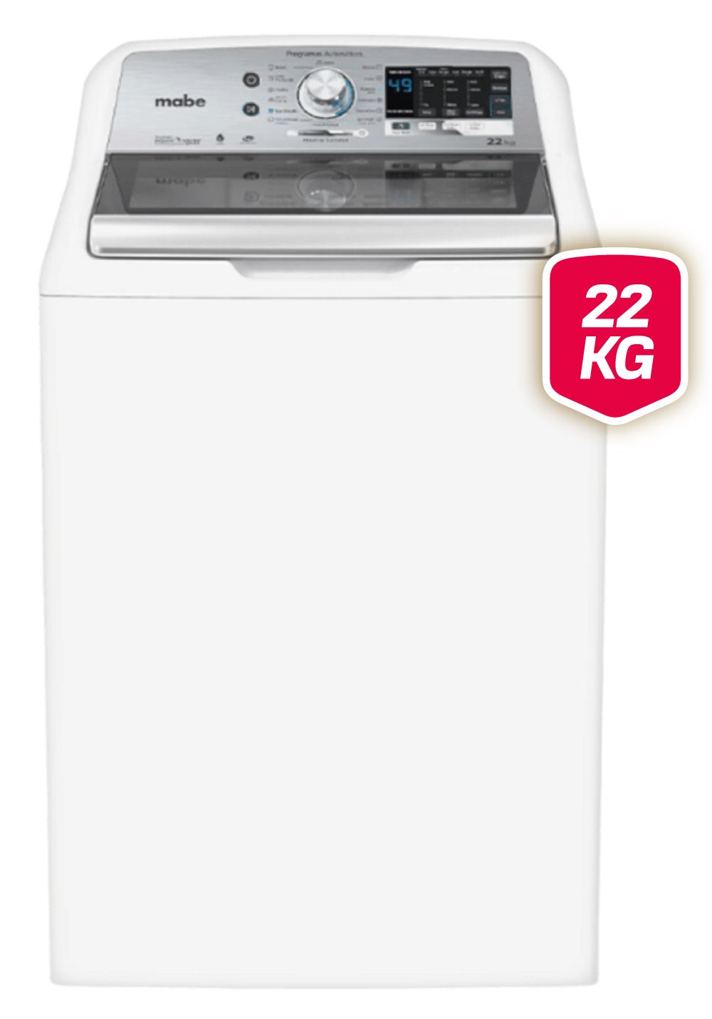 Mabe Lavadora LMH72201WBAB1 22Kg Automática Carga Superior Panel Híbrido Blanco