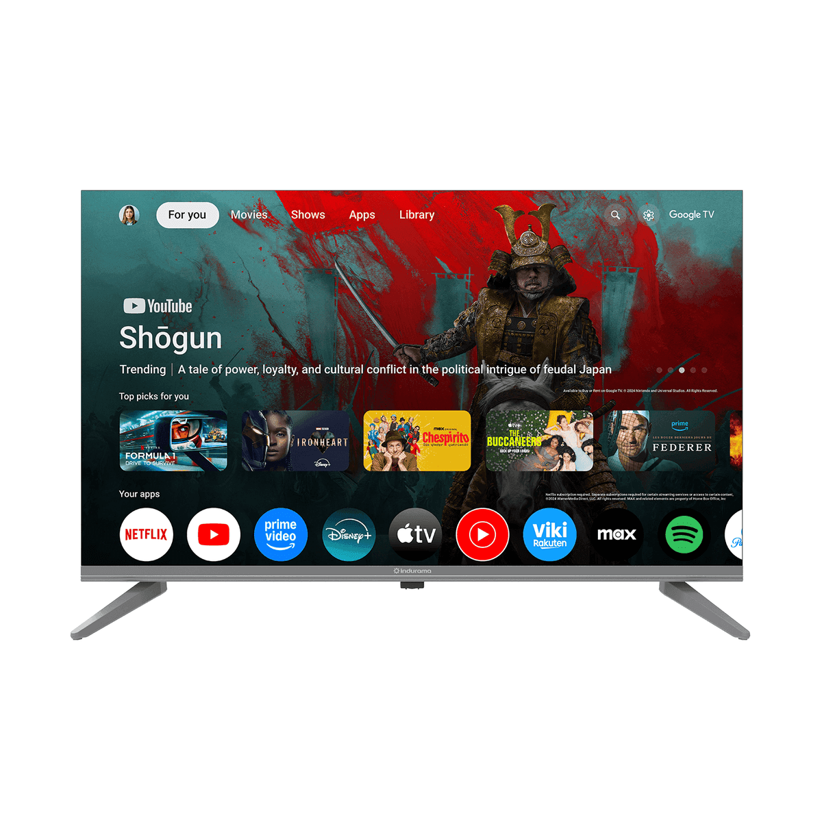 Indurama Televisor 43TIKJ5UHD 43” LED UHD 4K HDR10 Google TV Dolby Audio