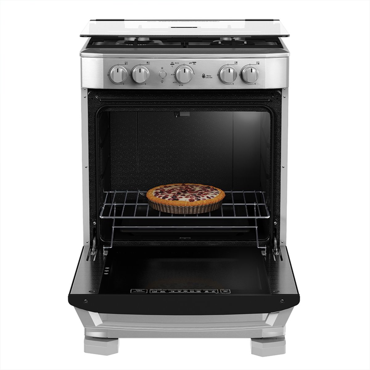 Mabe Cocina EM6060FX3 4 Quemadores Parrillas Hierro Fundido Grill Encendido Electrónico