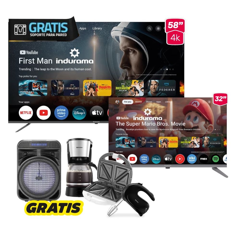Indurama Mega Combo 6 Televisor 58” + 32”