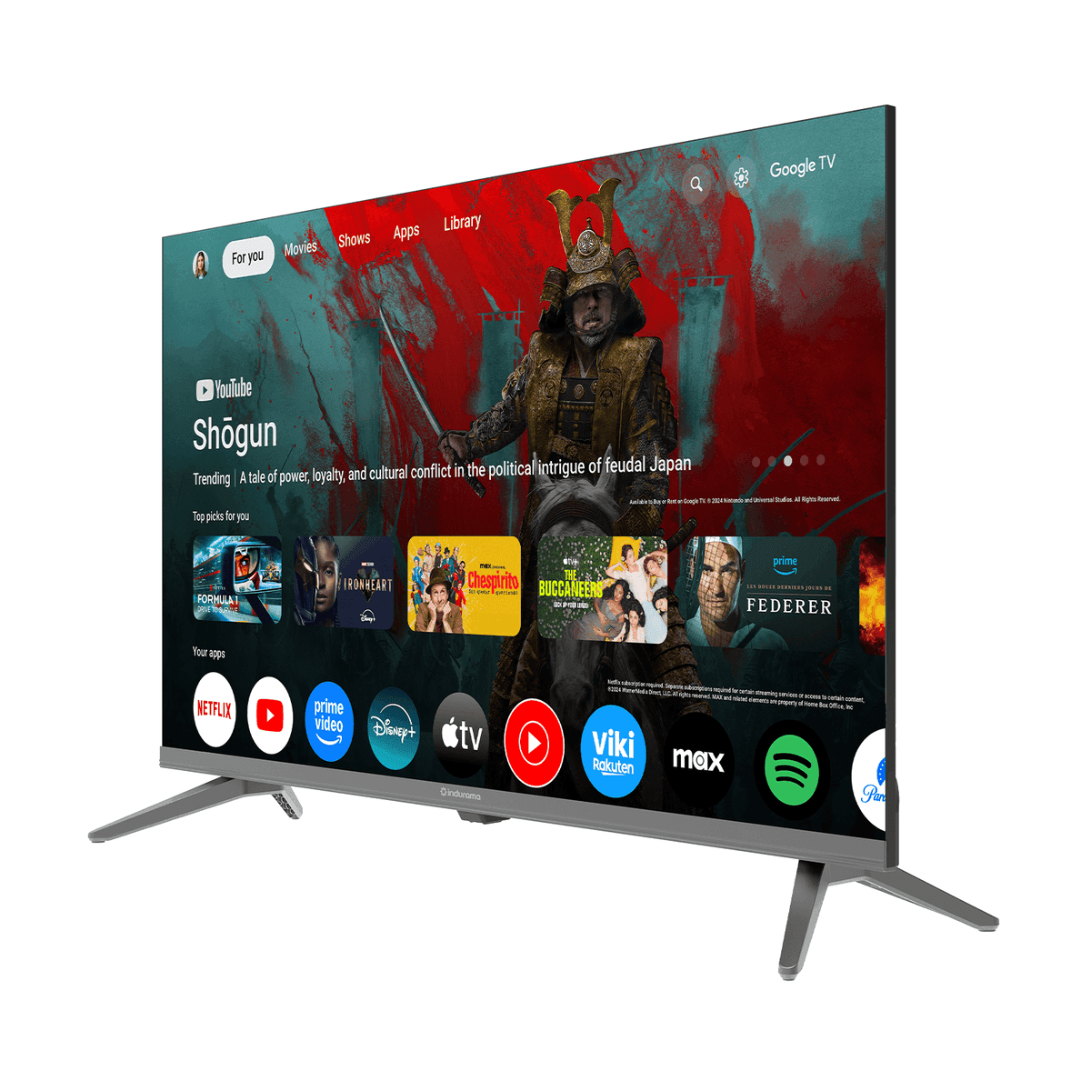 Indurama Televisor 43TIKJ5UHD 43” LED UHD 4K HDR10 Google TV Dolby Audio