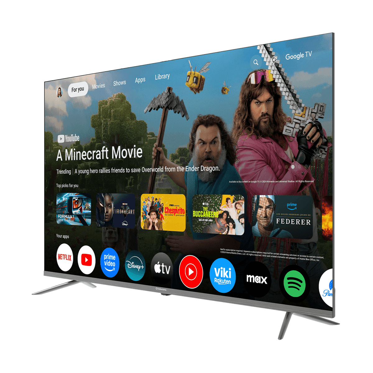 Indurama Televisor 58TIKGF5UHD 58” LED UHD 4K HDR10 Dolby Audio Google TV 5.0