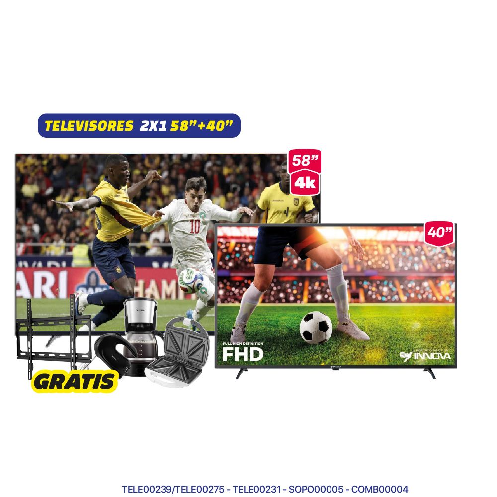 Innova Mega Combo 3 Televisores 2x1 58” + 40”
