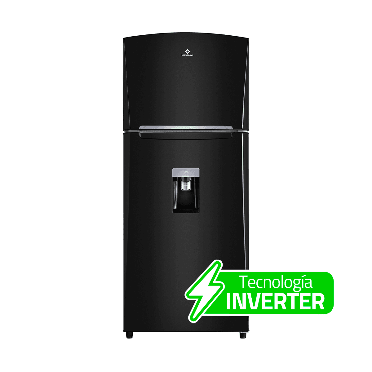 Indurama Refrigeradora RI-480 NE 390L Compresor Inverter Dispensador Agua Luz LED