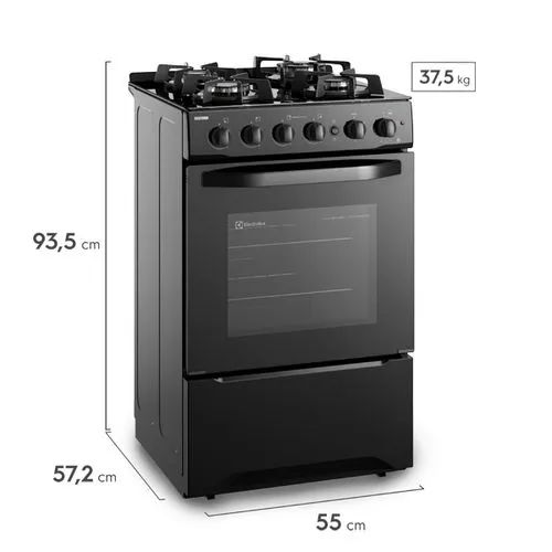 Electrolux Cocina a Gas 4 Quemadores Vapor Baker Grill Eléctrico