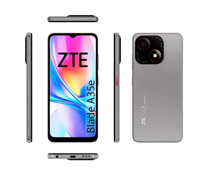 ZTE Celular A35E 2+4GB RAM 64GB 6.52" Cámara 8MP Android 14 Gray Z2466