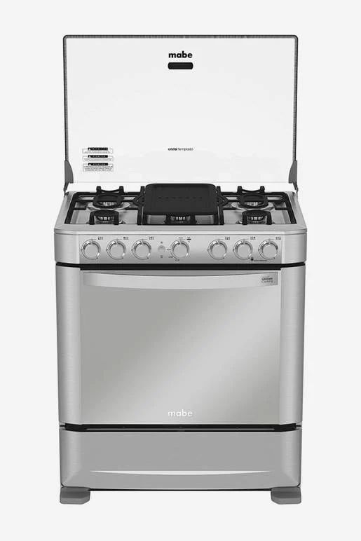 Mabe Cocina a Gas 30” 6 Quemadores Acero Inoxidable Encendido Eléctrico