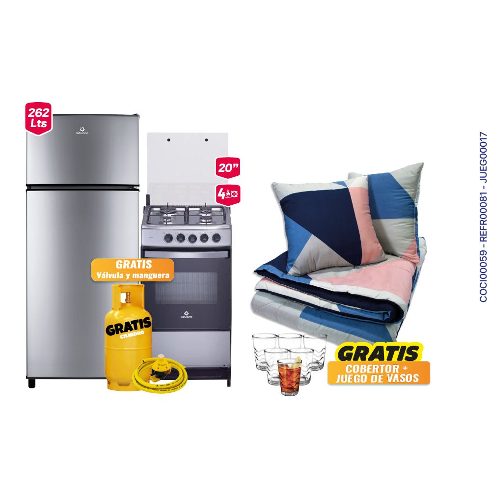 Indurama Mega Combo 10 Cocina + Refrigeradora