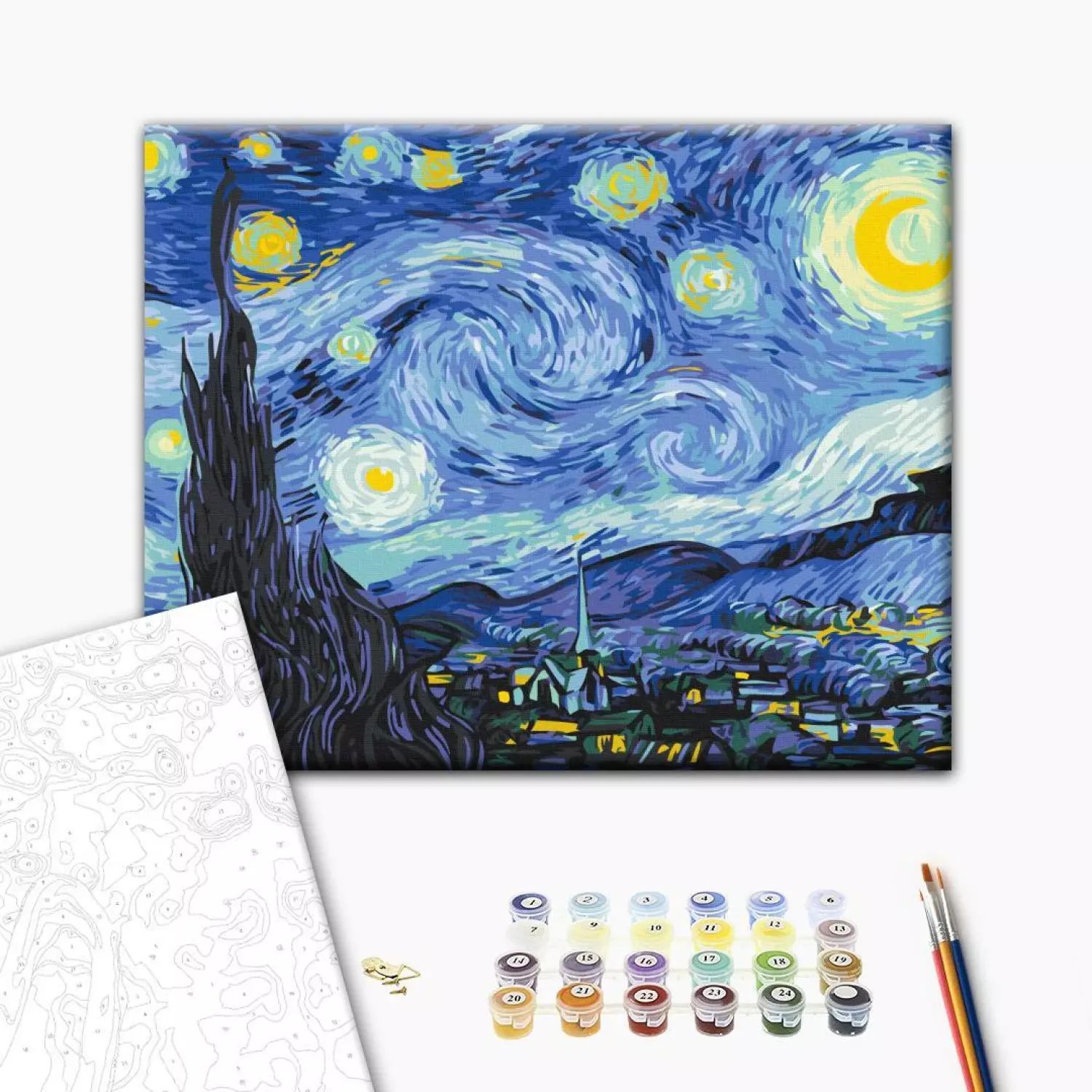 Cuadro Con Lienzo Y Marco Con Pinturas Y Pinceles Varios Diseños
