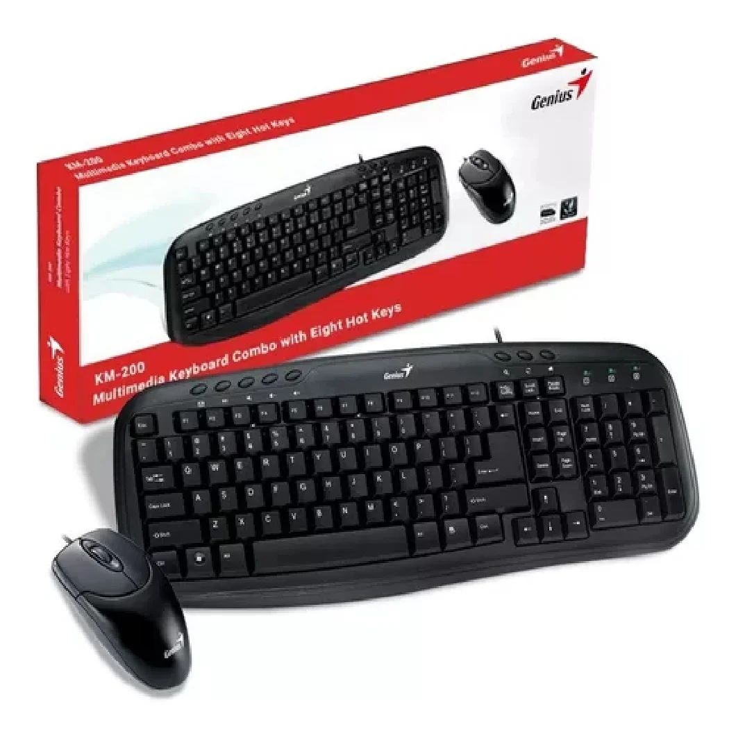 Genius KM-200 Kit Teclado y Mouse USB Negro