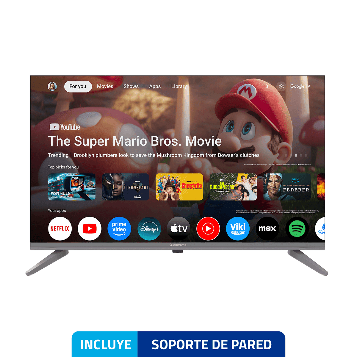 Indurama Televisor 32TIKGF5HD 32" HD Bluetooth 5.1 WiFi