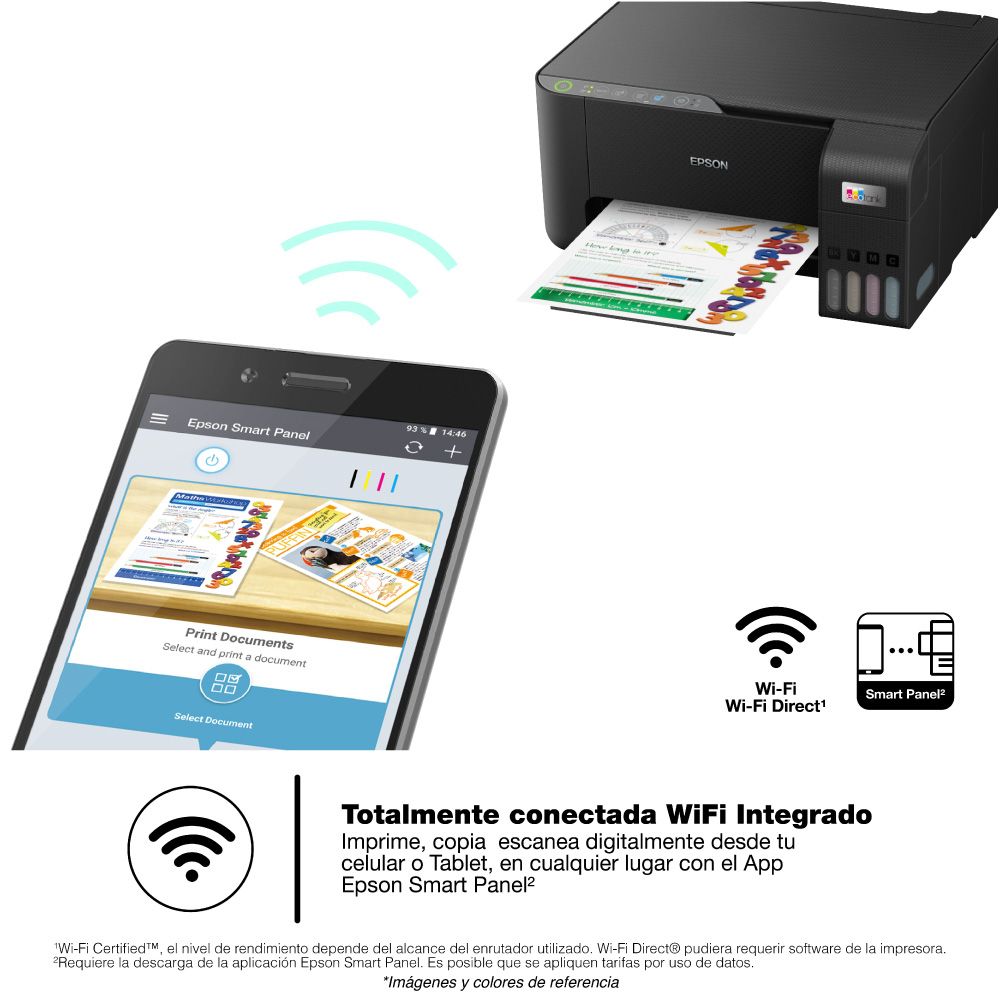 Epson Multifunción L3250 Impresora Copiadora Escáner WiFi Tinta Continua 4 Colores