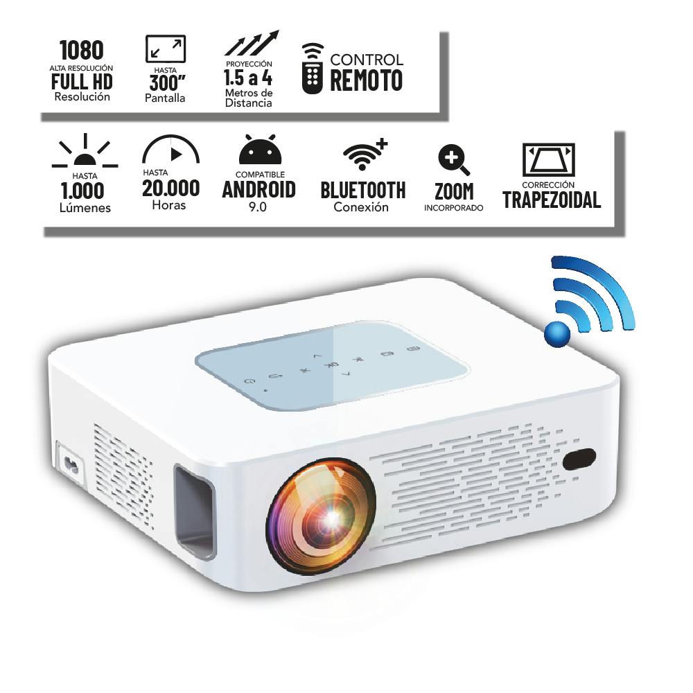 PROYECTOR ZENSE T21/HASTA 1000 LUMENES/1080 FULL HD/BLUETOOTH/COMPATIBLE ANDROID/CONTROL REMOTO