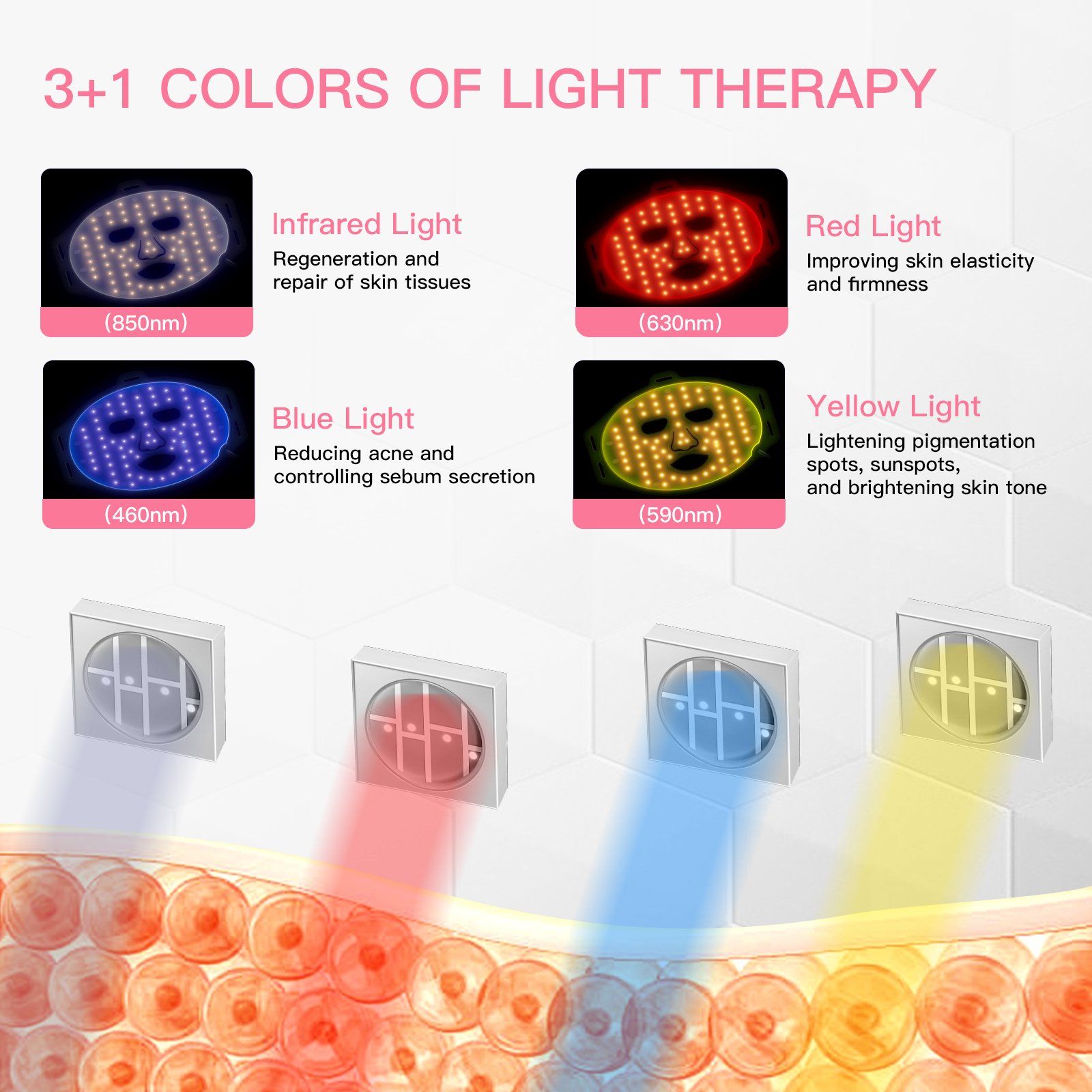Máscara Facial LED de 4 Colores