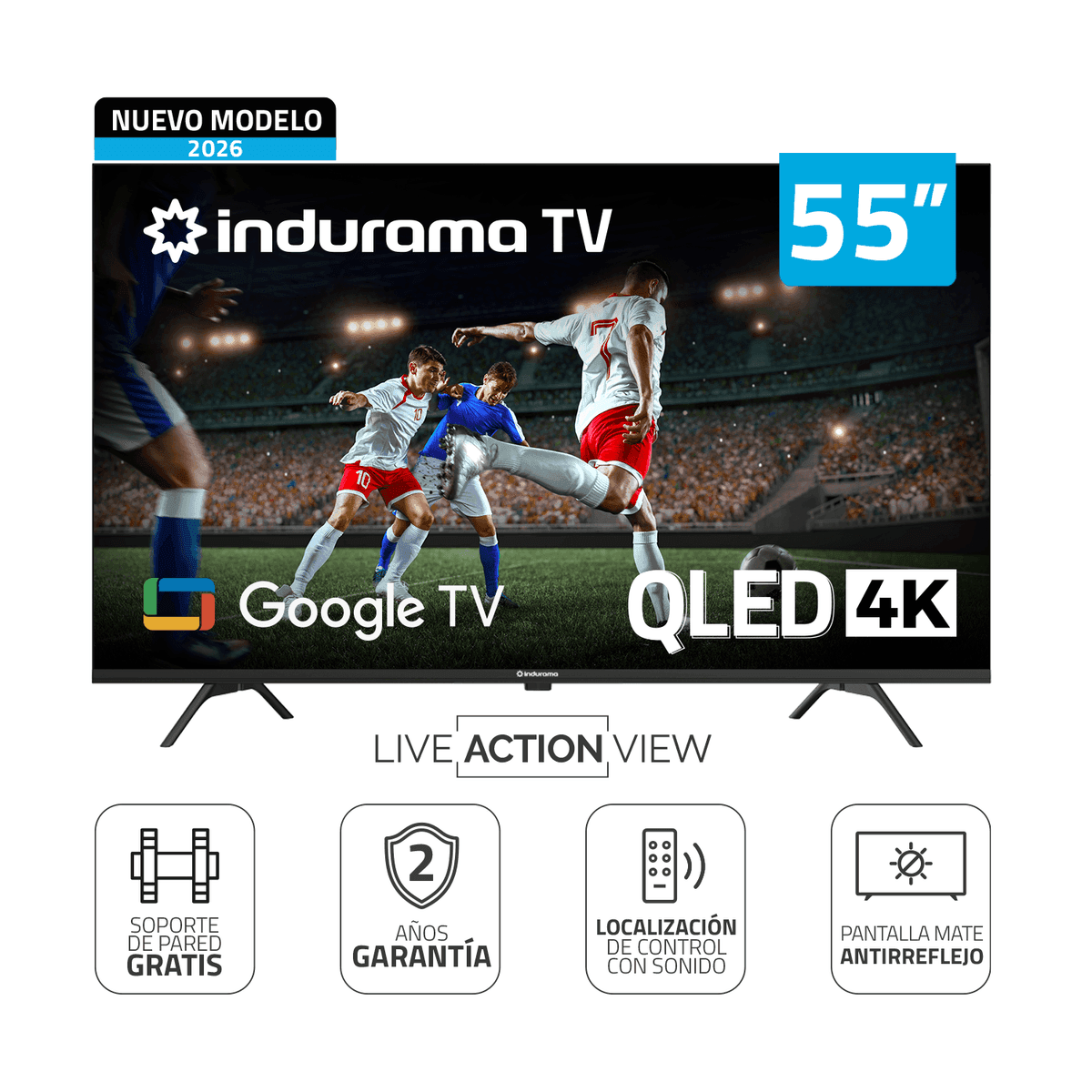 Indurama Televisores 55” 55tisg4fqled