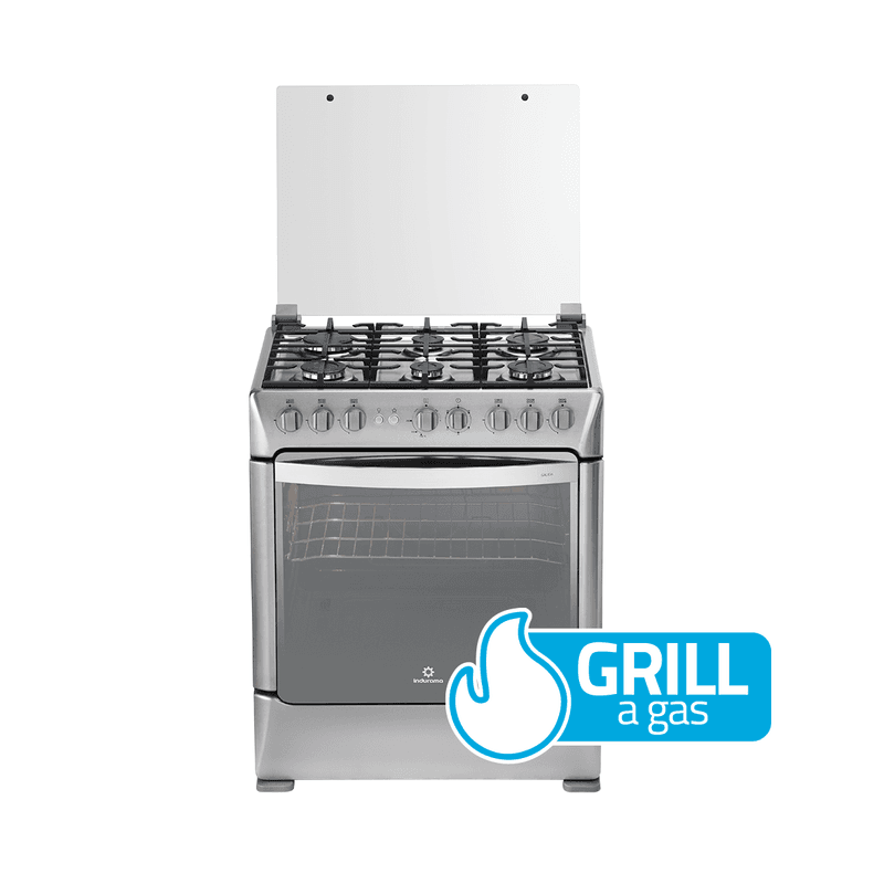 Indurama Cocina Galicia Zafiro 30” 6 Quemadores Grill a Gas con Plancha Asada