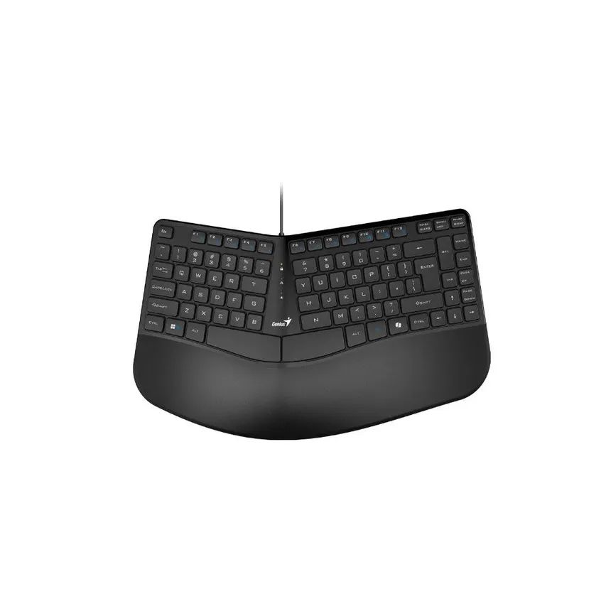 TECLADO GENIUS ERGO KB-700 NEGRO USB TECLA COPILOT MULTIMEDIA REPOSAMANOS WIN 10 11 MAC OS 10.