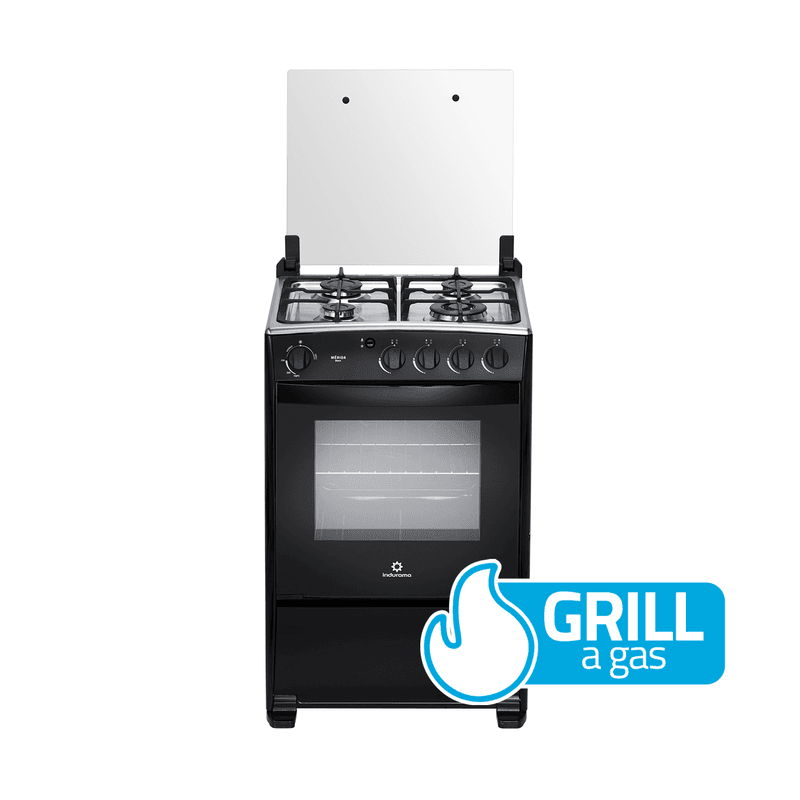 Indurama Mérida Black QZ Cocina 24” 4 Quemadores Grill a Gas Negra